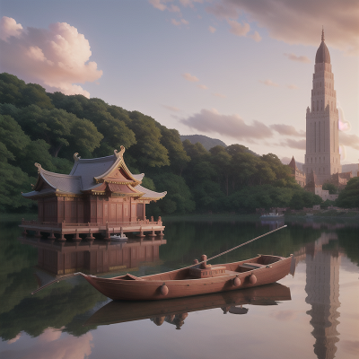 Image For Post Anime, violin, temple, boat, invisibility cloak, skyscraper, HD, 4K, AI Generated Art