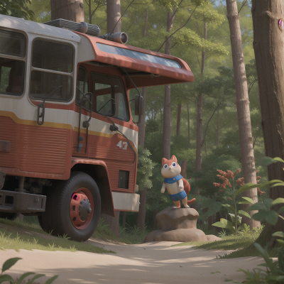 Image For Post Anime, rocket, forest, bus, beach, statue, HD, 4K, AI Generated Art
