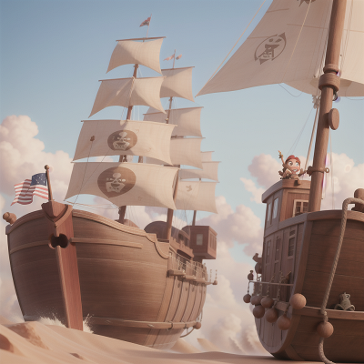 Image For Post Anime, bravery, sandstorm, singing, exploring, pirate ship, HD, 4K, AI Generated Art