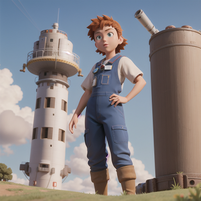 Image For Post Anime, mechanic, griffin, farmer, astronaut, tower, HD, 4K, AI Generated Art