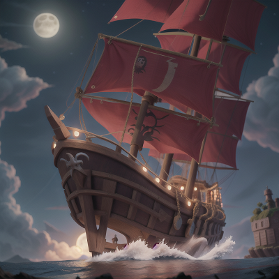 Image For Post Anime, betrayal, pirate ship, alien, moonlight, griffin, HD, 4K, AI Generated Art