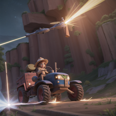 Image For Post Anime, wizard's hat, laser gun, fairy dust, helicopter, tractor, HD, 4K, AI Generated Art