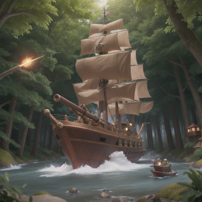 Image For Post Anime, forest, fairy dust, laser gun, avalanche, pirate ship, HD, 4K, AI Generated Art