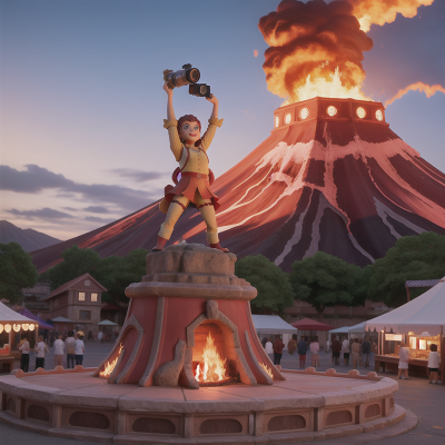 Image For Post Anime, volcano, statue, camera, market, circus, HD, 4K, AI Generated Art