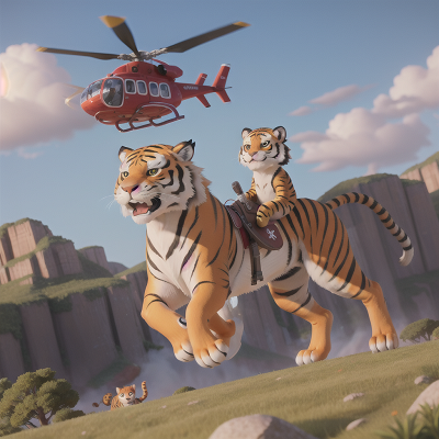 Image For Post Anime, bicycle, helicopter, tiger, griffin, avalanche, HD, 4K, AI Generated Art