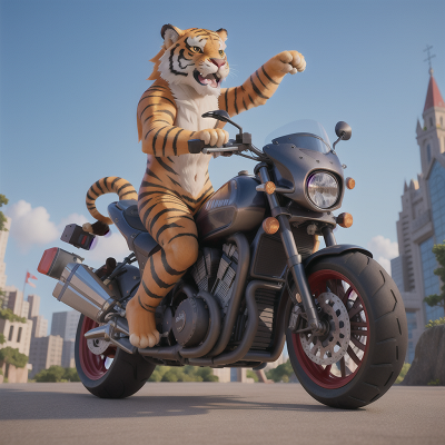 Image For Post Anime, skyscraper, motorcycle, island, sabertooth tiger, cathedral, HD, 4K, AI Generated Art