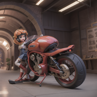 Image For Post Anime, motorcycle, museum, force field, wormhole, princess, HD, 4K, AI Generated Art