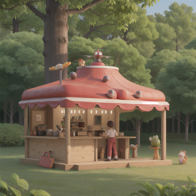 Image For Post Anime, hot dog stand, alien, king, enchanted forest, helicopter, HD, 4K, AI Generated Art