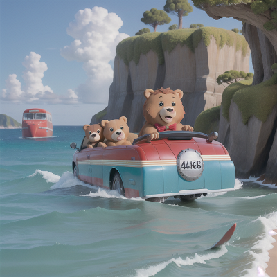 Image For Post Anime, bus, bear, ocean, maze, airplane, HD, 4K, AI Generated Art