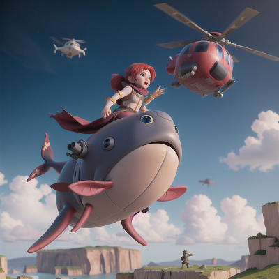 Image For Post Anime, wizard, whale, gladiator, alien planet, helicopter, HD, 4K, AI Generated Art