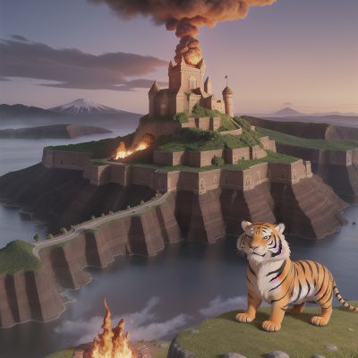 Image For Post Anime, accordion, volcano, castle, tiger, pirate, HD, 4K, AI Generated Art