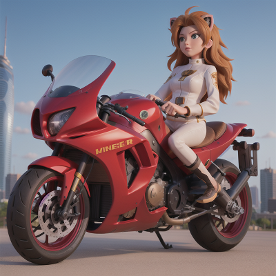 Image For Post Anime, motorcycle, skyscraper, tower, witch, lion, HD, 4K, AI Generated Art