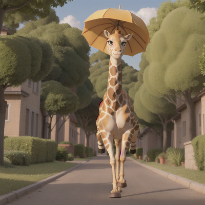 Image For Post Anime, giraffe, umbrella, school, golden egg, holodeck, HD, 4K, AI Generated Art