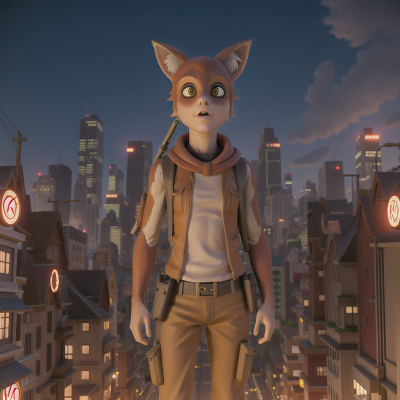 Image For Post Anime, fox, zombie, futuristic metropolis, kangaroo, school, HD, 4K, AI Generated Art
