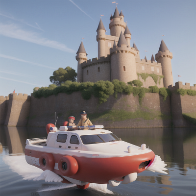Image For Post Anime, camera, hovercraft, police officer, chef, medieval castle, HD, 4K, AI Generated Art