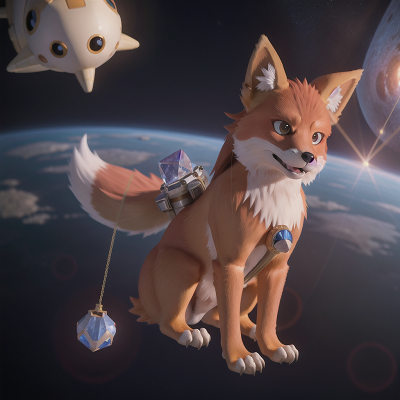 Image For Post Anime, space station, crystal, fox, hail, griffin, HD, 4K, AI Generated Art