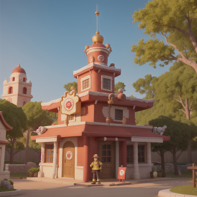 Image For Post Anime, ice cream parlor, firefighter, temple, tower, treasure chest, HD, 4K, AI Generated Art