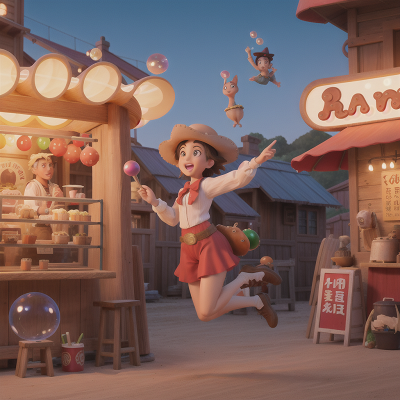 Image For Post Anime, hot dog stand, wild west town, bubble tea, jumping, spell book, HD, 4K, AI Generated Art