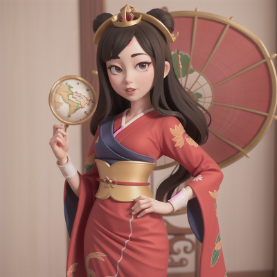 Image For Post Anime, geisha, map, fairy, queen, circus, HD, 4K, AI Generated Art