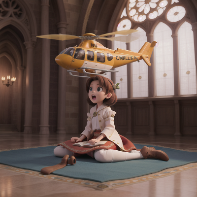 Image For Post Anime, singing, helicopter, cathedral, alien, flying carpet, HD, 4K, AI Generated Art