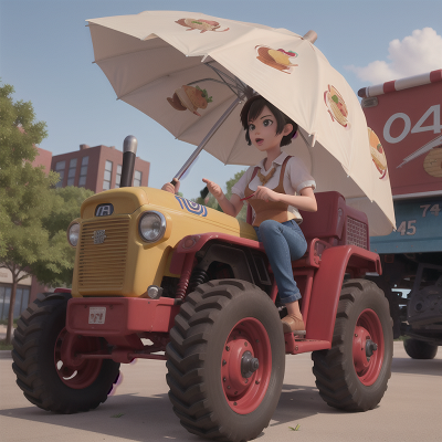 Image For Post Anime, taco truck, tractor, dancing, umbrella, city, HD, 4K, AI Generated Art