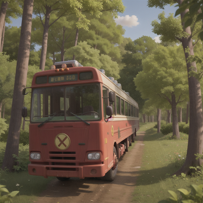 Image For Post Anime, forest, laughter, camera, farmer, bus, HD, 4K, AI Generated Art