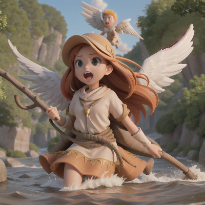 Image For Post Anime, angel, river, wind, mummies, thunder, HD, 4K, AI Generated Art