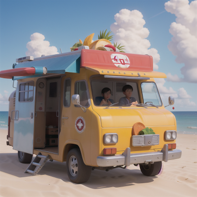 Image For Post Anime, airplane, doctor, teleportation device, beach, taco truck, HD, 4K, AI Generated Art