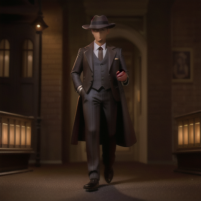 Image For Post | Anime, manga, Courageous detective, stylish brown hair and keen eyes, in a dimly lit noir-inspired cityscape, detecting clues to solve a complex mystery, enigmatic figures lurking in the shadows, well-fitted suit with a vintage fedora, smoky contrast of light and shadow, tense and suspenseful mood - [AI Art, Anime Suit and Tie Gathering ](https://hero.page/examples/anime-suit-and-tie-gathering-stable-diffusion-prompt-library)