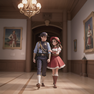 Image For Post Anime, camera, museum, knight, police officer, romance, HD, 4K, AI Generated Art
