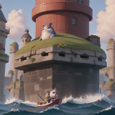 Image For Post Anime, whale, tower, dog, book, ogre, HD, 4K, AI Generated Art