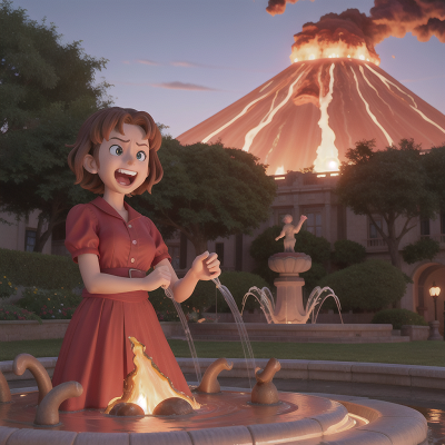 Image For Post Anime, fountain, anger, bus, volcano, laughter, HD, 4K, AI Generated Art