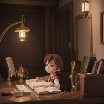 Image For Post Anime, detective, knight, bravery, lamp, piano, HD, 4K, AI Generated Art