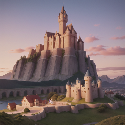 Image For Post Anime, crystal, mountains, city, medieval castle, cowboys, HD, 4K, AI Generated Art