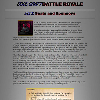 Image For Post Soul Graft Battle Royale CYOA - DLC 2 by LordCirce
