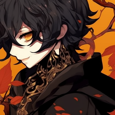 Image For Post | Two anime characters in intricate masquerade costumes, autumn colors and detailed etching. halloween couple matching pfp pfp for discord. - [matching pfp halloween, aesthetic matching pfp ideas](https://hero.page/pfp/matching-pfp-halloween-aesthetic-matching-pfp-ideas)