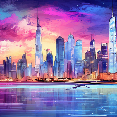 Image For Post | Colorful portrayal of a city skyline; sketch-style, highlighted with blues and purples. desktop, phone, HD & HQ free wallpaper, free to download - [Art Style Wallpaper ](https://hero.page/wallpapers/art-style-wallpaper-4k-hd-colorful-modern-classic)