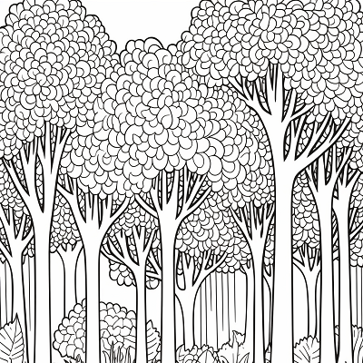 Image For Post Forest Wonders Rustic Canopy - Printable Coloring Page