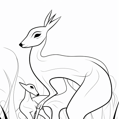 Image For Post Kangaroo Moments Hopping Together - Printable Coloring Page