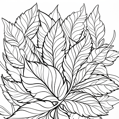 Image For Post Autumn Leaves Detailed Pattern - Printable Coloring Page
