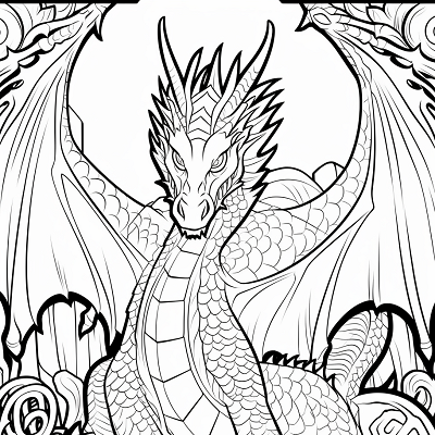 Image For Post | A dragon aiming for the sky; full of detailed shapes and patterns.printable coloring page, black and white, free download - [Dragon Coloring Page ](https://hero.page/coloring/dragon-coloring-page-printable-and-creative-designs)