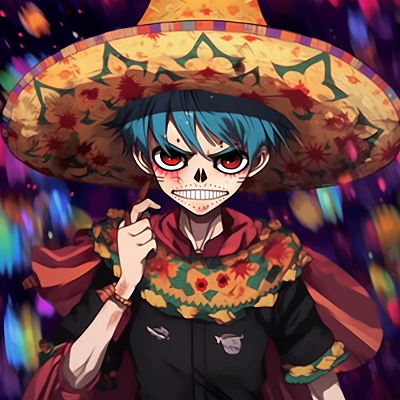 Image For Post | Anime character inspired by Day of the Dead, vibrant colours and intricate sugar skull makeup. mexican anime pfp boys pfp for discord. - [Mexican Anime Pfp Collection](https://hero.page/pfp/mexican-anime-pfp-collection)