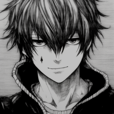 Image For Post | L in deep concentration, expressive facial features and emphasis on shadows. black and white manga pfp pfp for discord. - [Manga Anime PFP](https://hero.page/pfp/manga-anime-pfp)