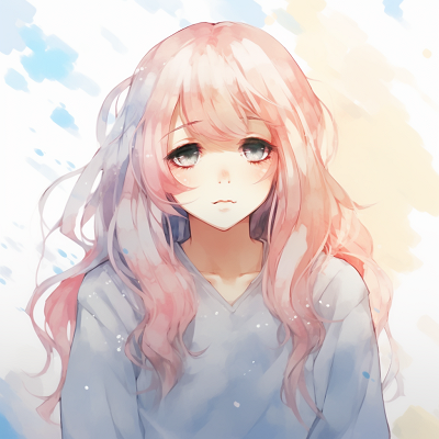 Image For Post | A picture of an Anime girl in soft watercolor art style. anime pfp cute styles pfp for discord. - [anime pfp cute](https://hero.page/pfp/anime-pfp-cute)
