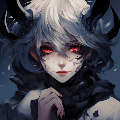 Image For Post | A striking depiction of a Demon Girl with haunting blue eyes, showcasing detailed linework and contrasting light and dark. demon girl anime pfp pfp for discord. - [Anime Demon PFP Collection](https://hero.page/pfp/anime-demon-pfp-collection)