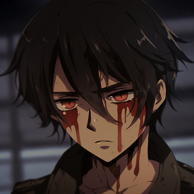 Image For Post | Detailed focus on Eren's weary face, beautifully depicted under the muted colors. exclusive anime pfp sad images pfp for discord. - [anime pfp sad Series](https://hero.page/pfp/anime-pfp-sad-series)