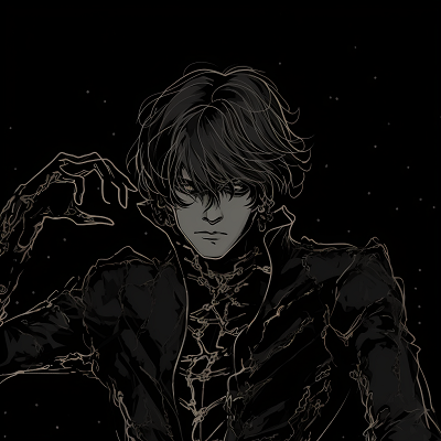 Image For Post | Gothic prince anime character, bold lines and detailed embellishments. gothic dark aesthetic pfp pfp for discord. - [Dark Aesthetic PFP Collection](https://hero.page/pfp/dark-aesthetic-pfp-collection)
