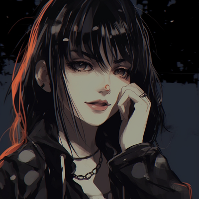 Image For Post | Smirking grunge anime girl, coarse lines and splotchy color variations. stunning grunge anime girl aesthetics - [Superior Anime Grunge Pfp](https://hero.page/pfp/superior-anime-grunge-pfp)