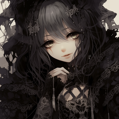 Image For Post | Anime girl in aristocratic vampire Gothic dress, with a touch of elegance and dark beauty. top-rated goth anime girl pfp pfp for discord. - [Goth Anime Girl PFP](https://hero.page/pfp/goth-anime-girl-pfp)