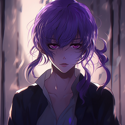 Image For Post | Closeup of an Anime girl with captivating purple eyes, featuring delicate shading and light effects. purple anime art pfp pfp for discord. - [Purple Pfp Anime Collection](https://hero.page/pfp/purple-pfp-anime-collection)